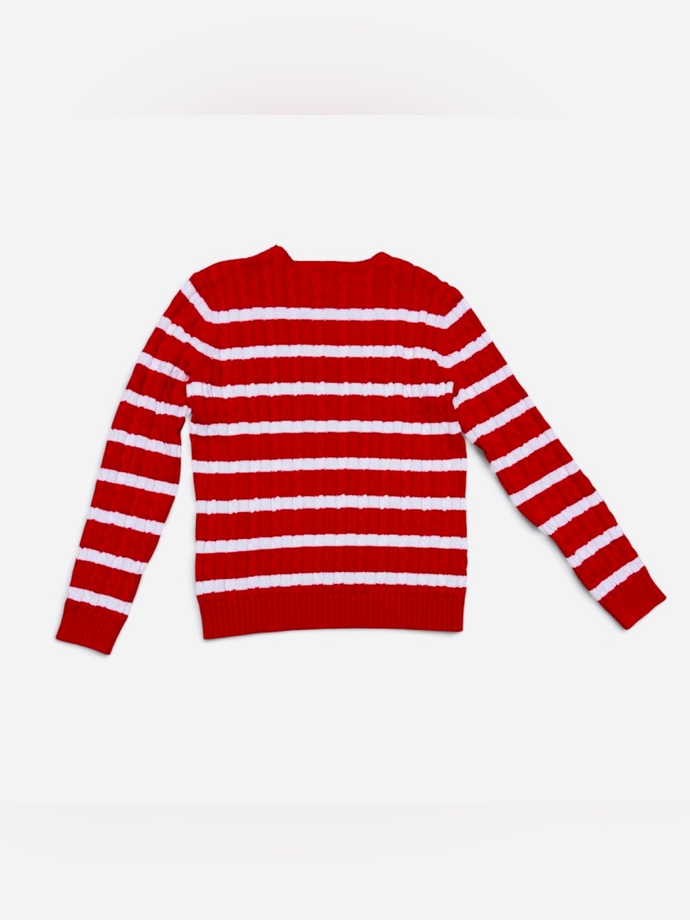Striped Crewneck Sweater in Red and White - Picture 2 of 6